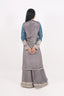 Grey Heavy Thread Floral Embroidered Stitched Sharara Set