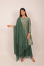Zari Work Peplum Style Kurta with Plain Sharara