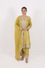 Yellow-Golden Heavy Embroidered Short Anarkali With Pant