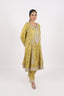 Yellow-Golden Heavy Embroidered Short Anarkali With Pant