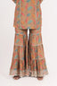 Dust Brown Color Floral Printed Work Stitched Sharara Set