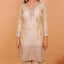 Beige Color Heavy Thread Embroidered Stitched Sharara Set