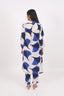 Biege Stitched Cord-Set With Blue Floral Print