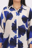 Biege Stitched Cord-Set With Blue Floral Print