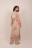 Grey Color Floral Printed Straight Kurti with Plain Pants