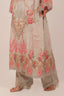 Grey Color Floral Printed Straight Kurti with Plain Pants