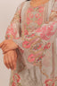 Grey Color Floral Printed Straight Kurti with Plain Pants