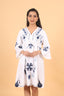 Floral Thread Embroidery Work Short Dress