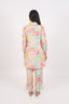 Beige Floral Printed Stitched Cord-Set With Mirror Work Details