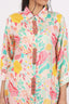 Beige Floral Printed Stitched Cord-Set With Mirror Work Details