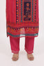 A-Line Style Rani Pink Stitched Organza Suit Set With Floral And Mirror Work Details