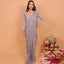 Grey Color Heavy Embroidered Drape Saree