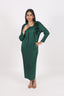 Stitched Pleated Cut-Sleeves One Piece Dress With Jacket