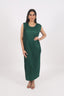 Stitched Pleated Cut-Sleeves One Piece Dress With Jacket