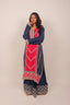 Navy Blue Combination with Hot Pink Mirror Embroidery Sharara Set