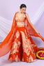 Foil Floral Plazzo Set With Cape