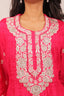 Hot Pink Center Split Chinon Embroidered Cord-Set