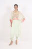 Beige Color Embroidered Stitched Kaftan With Dhoti Pant Design