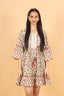 Beige Floral Print Work Short Dress