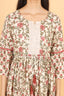 Beige Floral Print Work Short Dress