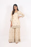 Beige Color Thread Embroidery Stitched Sharara Set