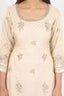 Beige Color Thread Embroidery Stitched Sharara Set
