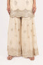 Beige Color Thread Embroidery Stitched Sharara Set