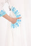 White Color Thread Embroidered Stitched Kurti Set With Pocket Design