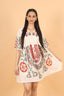 Cream Heavy Thread Embroidery Work Short Dress