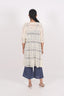 Denim Embroidered Stitched Crop-Top Flared Pant With Crosia Net Details