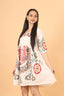 Cream Heavy Thread Embroidery Work Short Dress