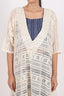 Denim Embroidered Stitched Crop-Top Flared Pant With Crosia Net Details