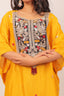 Mustard Yellow Color Embroidered Kaftan with Straight Pants