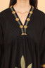 Black Floral Thread Embroidery Work Short Dress