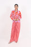 Lavender Color Floral Print Work Stitched Shirt Top With Dhoti Pent Design