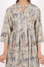 Steel Grey Color Floral Print Stitched Short Kurti With Pent Design