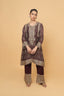 Brown Print  Embroidered Suit Set