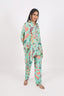 Sea Foam-Green Stitched Cord-Set With Floral Print