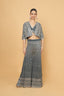 Embroidered Crop-Top Palazzo Set With Jacket