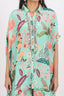 Sea Foam-Green Stitched Cord-Set With Floral Print