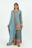 Ice Blue Embroidered Sharara Set