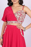 One-Shoulder Embroidered Lehenga Set