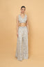 Sequins Embroidered Crop-Top Palazzo Set With Jacket
