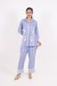 Lavender Color Thread Floral Embroidery Stitched Cord Set