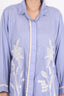 Lavender Color Thread Floral Embroidery Stitched Cord Set