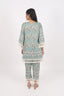 Floral Printed Stitched Cord set With Flared Border Details