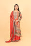 Tomato Red Sequins Embroidery Gharara Set