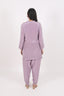 Purple Embroidered Details Stitched Cord-Set With Salwar Pant Style