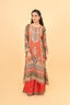 Tomato Red Sequins Embroidery Gharara Set