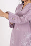 Purple Embroidered Details Stitched Cord-Set With Salwar Pant Style